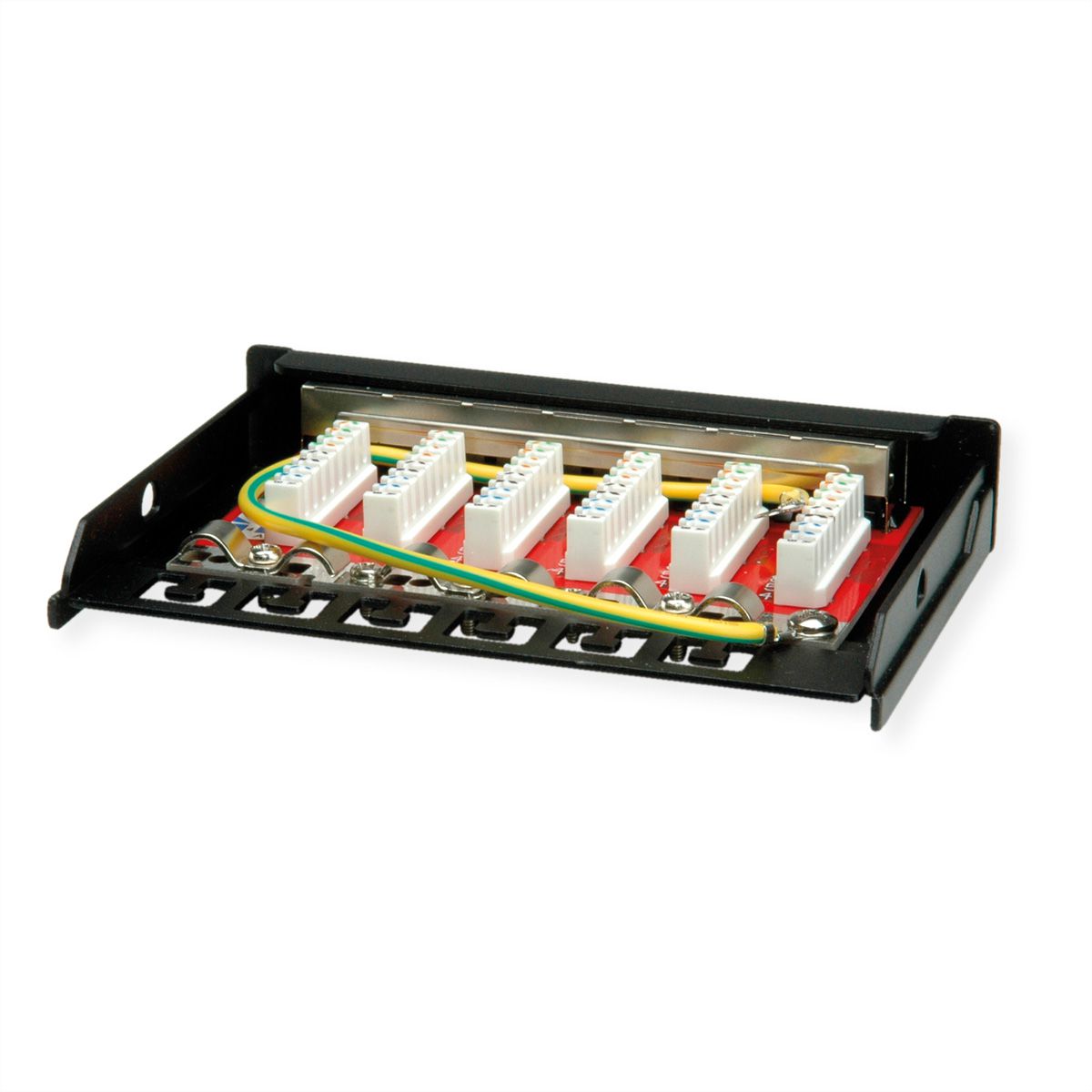 ROLINE Minipatchpaneel, Cat.6A/Cl.EA, 0,5U, 6x RJ45-poorten , afgeschermd, zwart