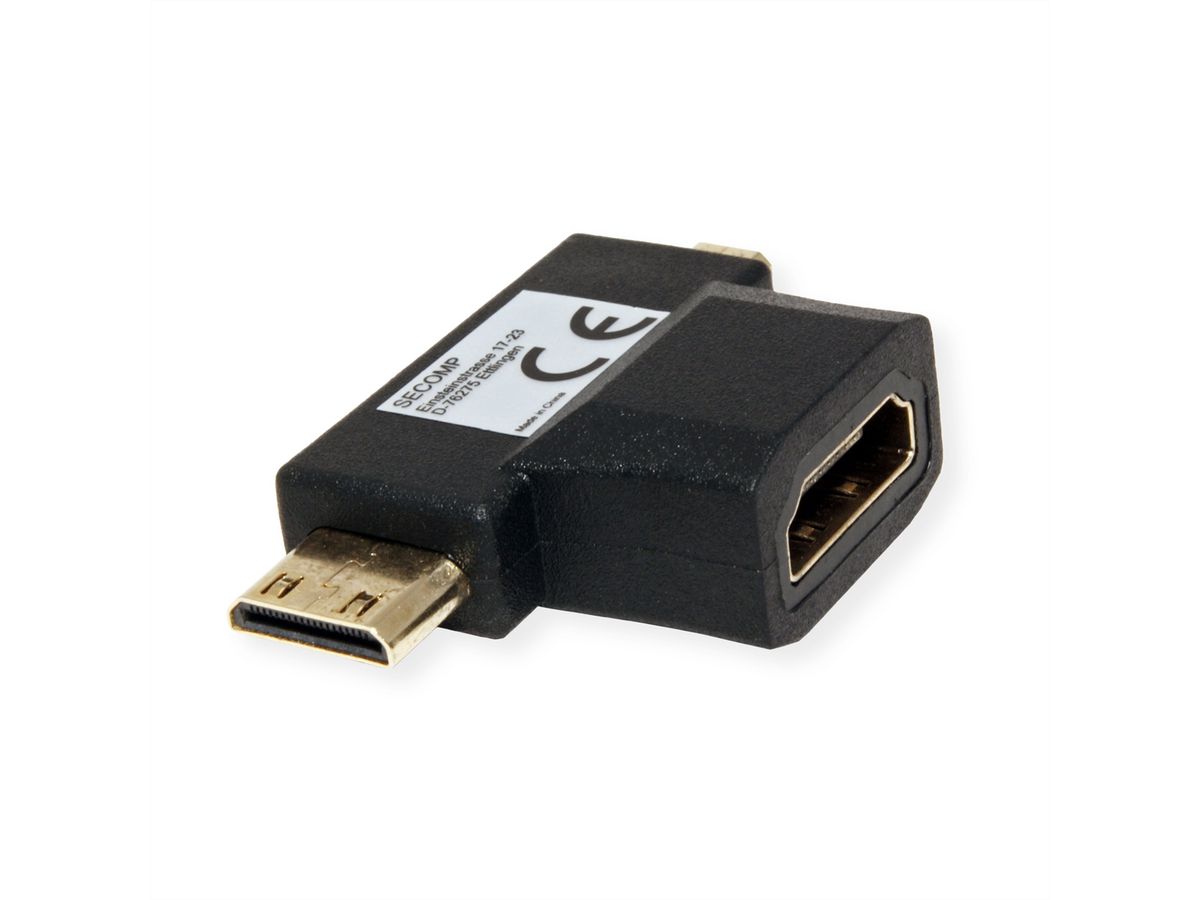 VALUE HDMI T-Adapter, HDMI  - HDMI Mini + HDMI Micro