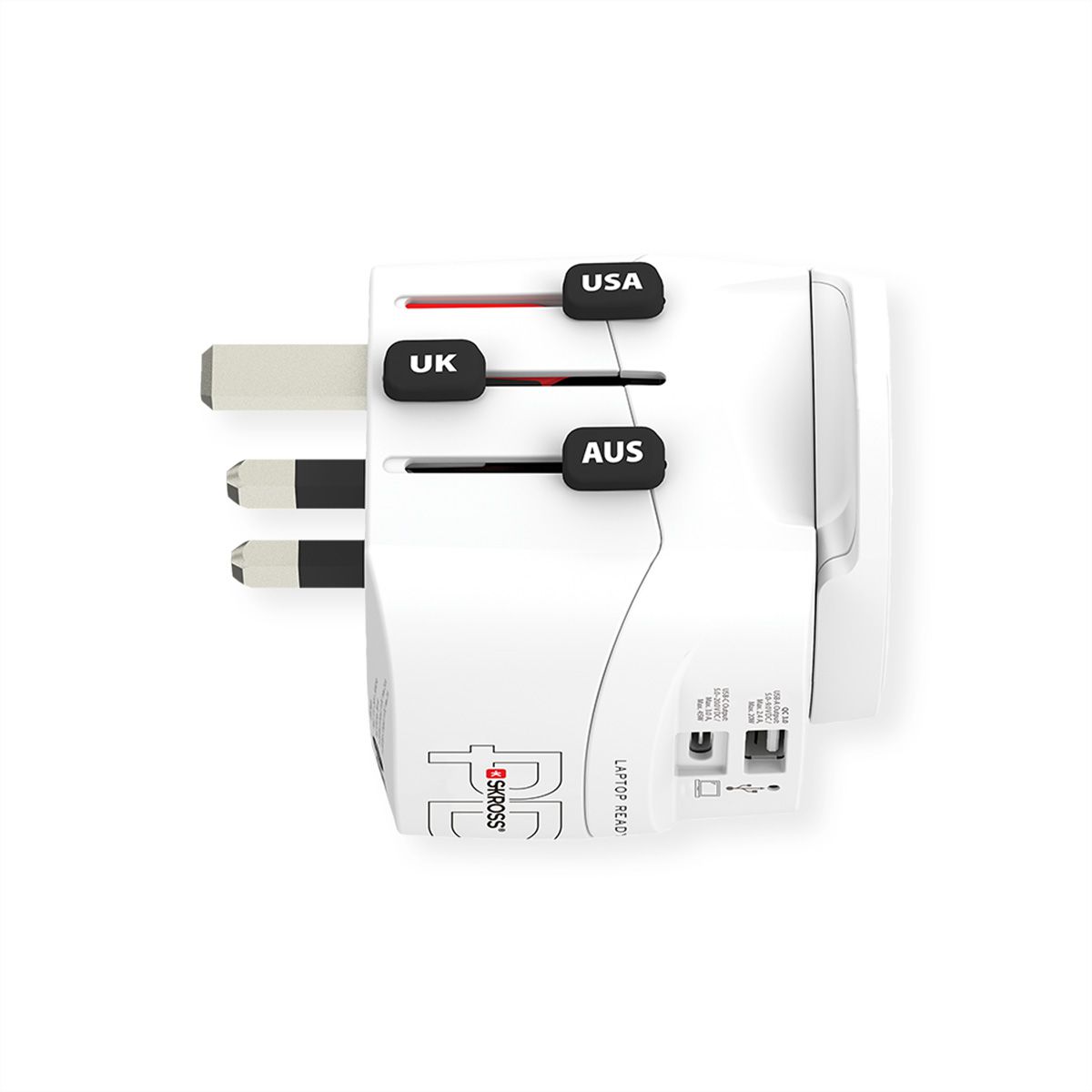 Skross PRO Light USB AC45PD World Travel Adapter, worldwide