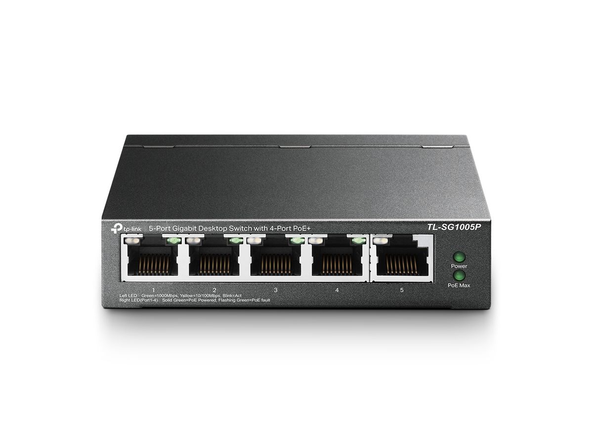 TP-Link TL-SG1005P netwerk-switch Unmanaged Gigabit Ethernet (10/100/1000) Power over Ethernet (PoE) Zwart