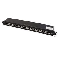 VALUE Cat.6A (Klasse EA) 19" patchpaneel, 24 P, afgeschermd, zwart