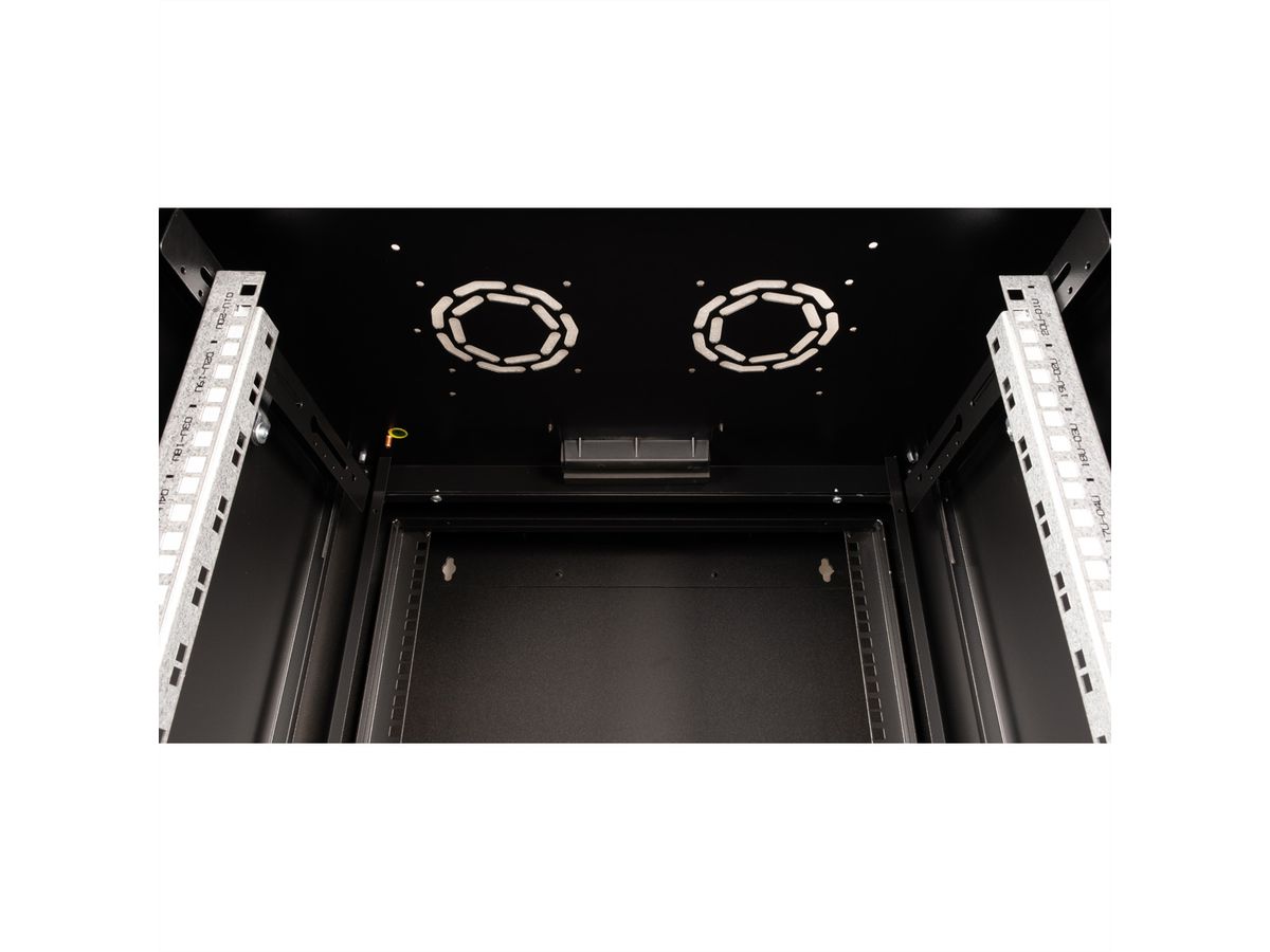 ROLINE 19-inch wall-mounted housing Pro 20 U, 600x600 WxD two-piece swivelling black