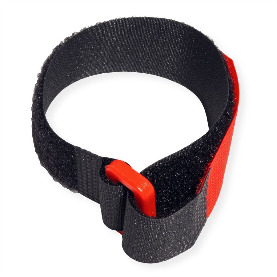 VELCRO® Klettband mit Öse, 25mm, 10Stk., schwarz, 30 cm