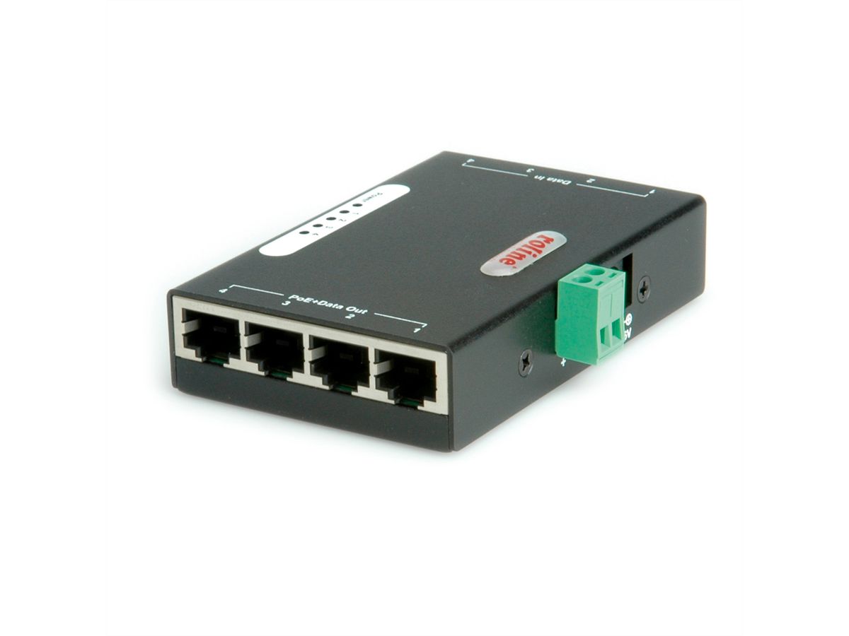 ROLINE Gigabit Ethernet PoE Injector, 4-Poorts