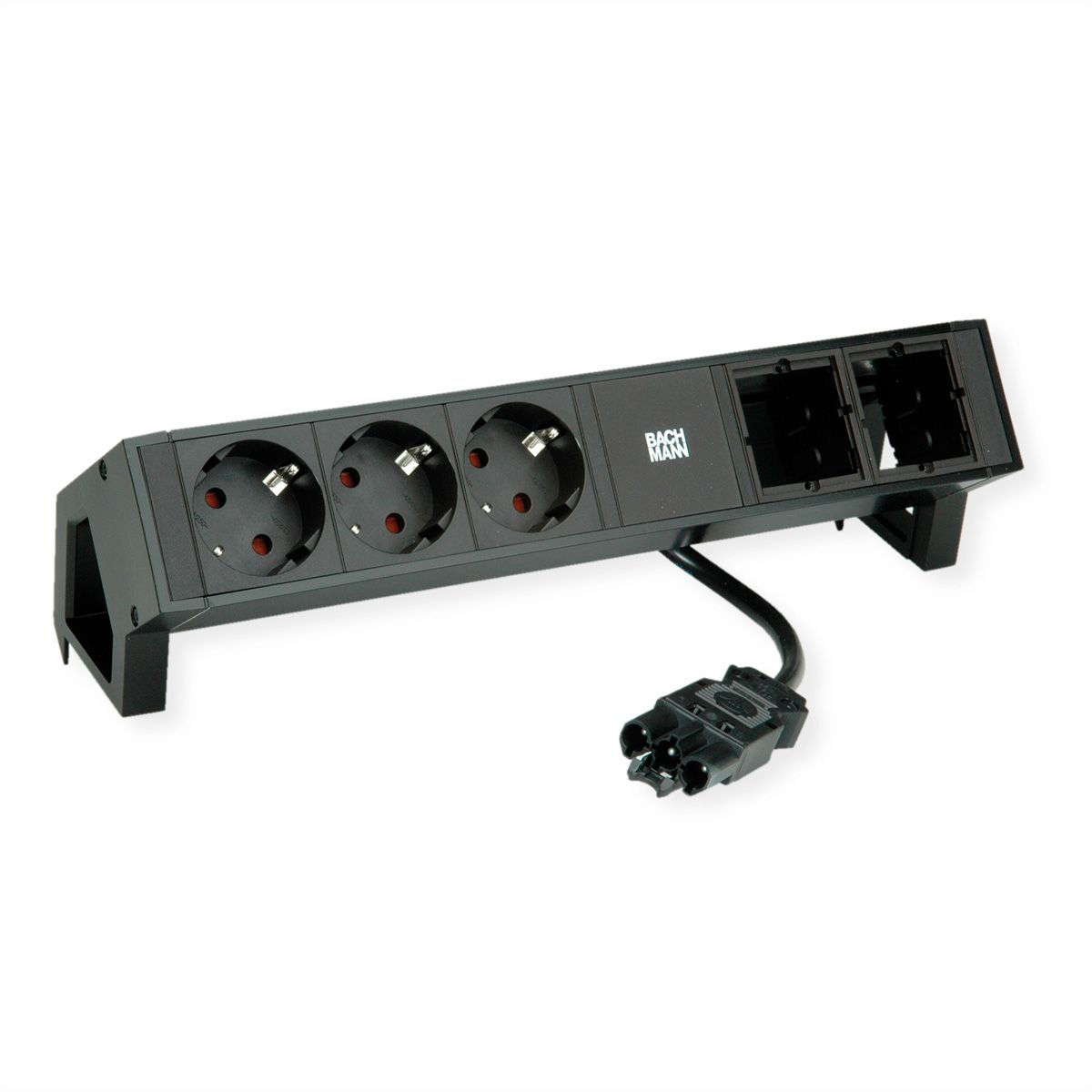 BACHMANN DESK2 3xCEE7/3 2xCM power 0,2m GST18 RAL9005