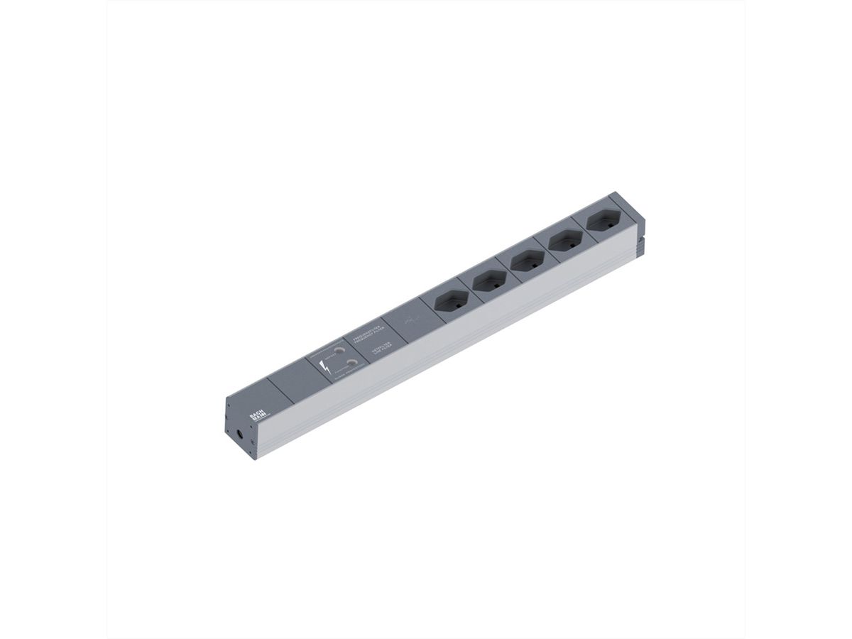 BACHMANN 19" Stekkerdoos GVS, 5xT13 Stopcontacten