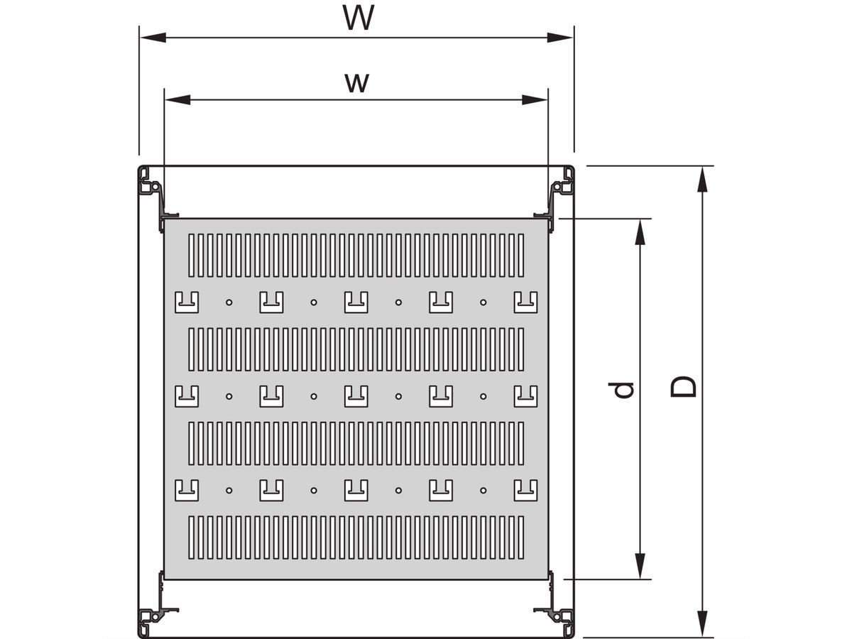 SCHROFF Novastar 19" boekenplank, stationair, 1 HE 600W 1000D