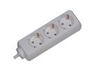 BACHMANN SELLY socket strip 3x earthing contact, white, 3 m