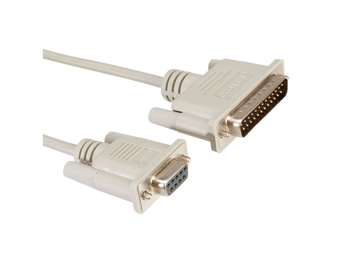 ROLINE Modem Cable, DB9 F - DB25 M, 3 m