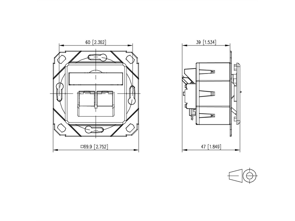 METZ CONNECT E-DAT C6A IDC Dose, 2 Port, UPk, verkehrsweiß