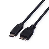 ROLINE USB 3.2 Gen 1 kabel, C - Micro B, M/M, zwart, 0,5 m