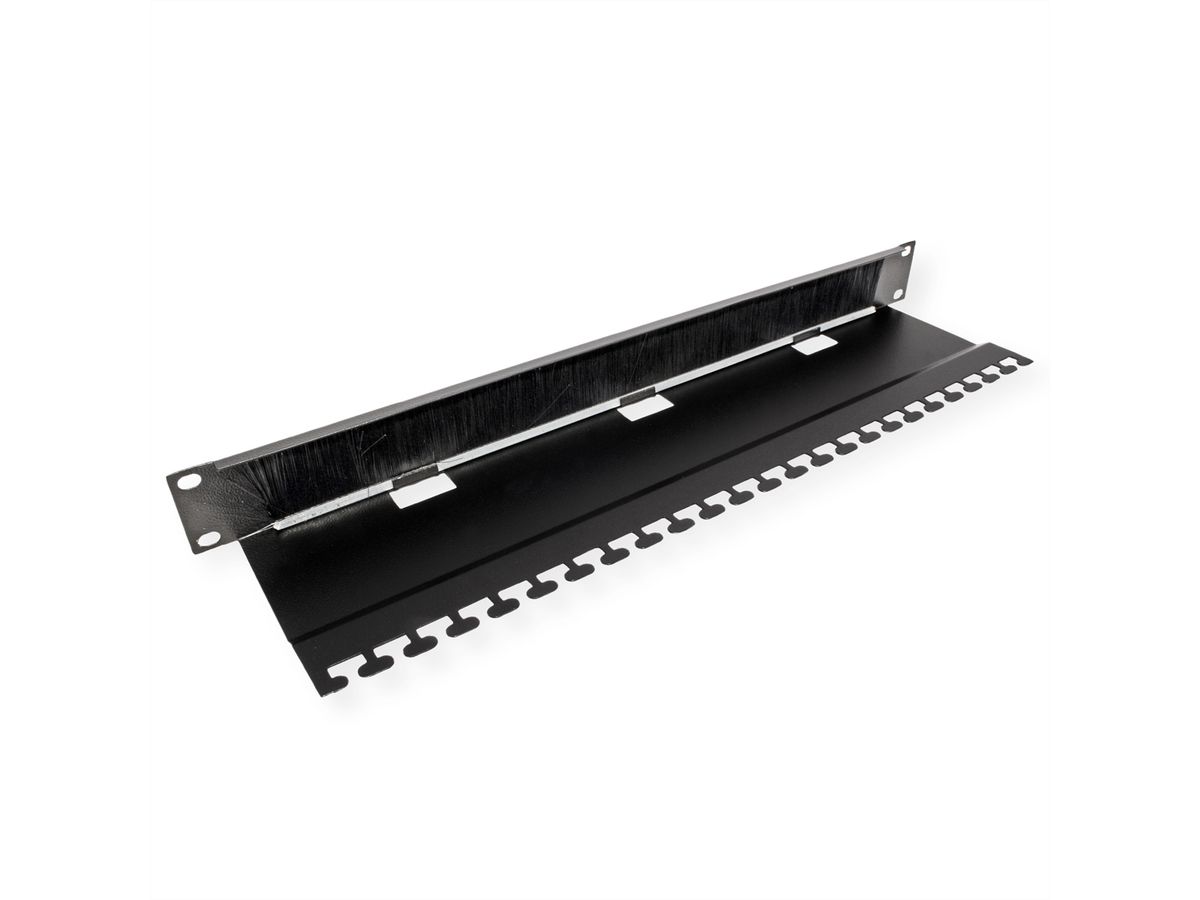 ROLINE 19-inch cable entry, with brush strip 1U black