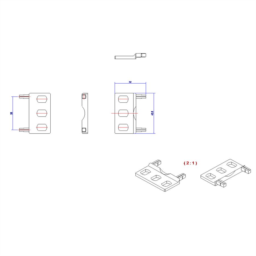 BACHMANN BlueNet plastic mounting bracket, Packed in polybag