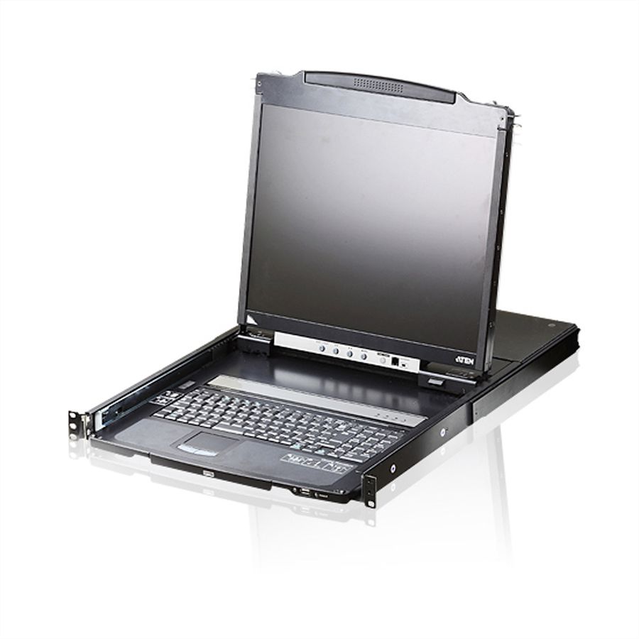 ATEN CL5800N KVM-console, 48 cm LCD, VGA, PS/2-USB, perifere poort, DE-Layout