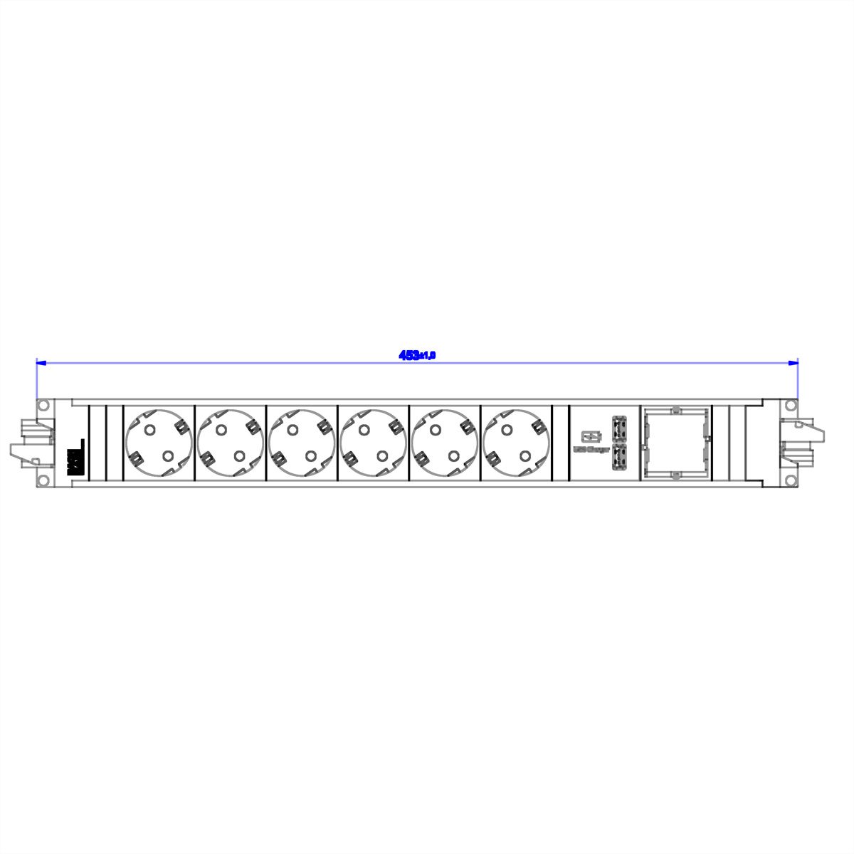 BACHMANN STEP ALU 6x earthing contact 1x USB-Charger 1xABD