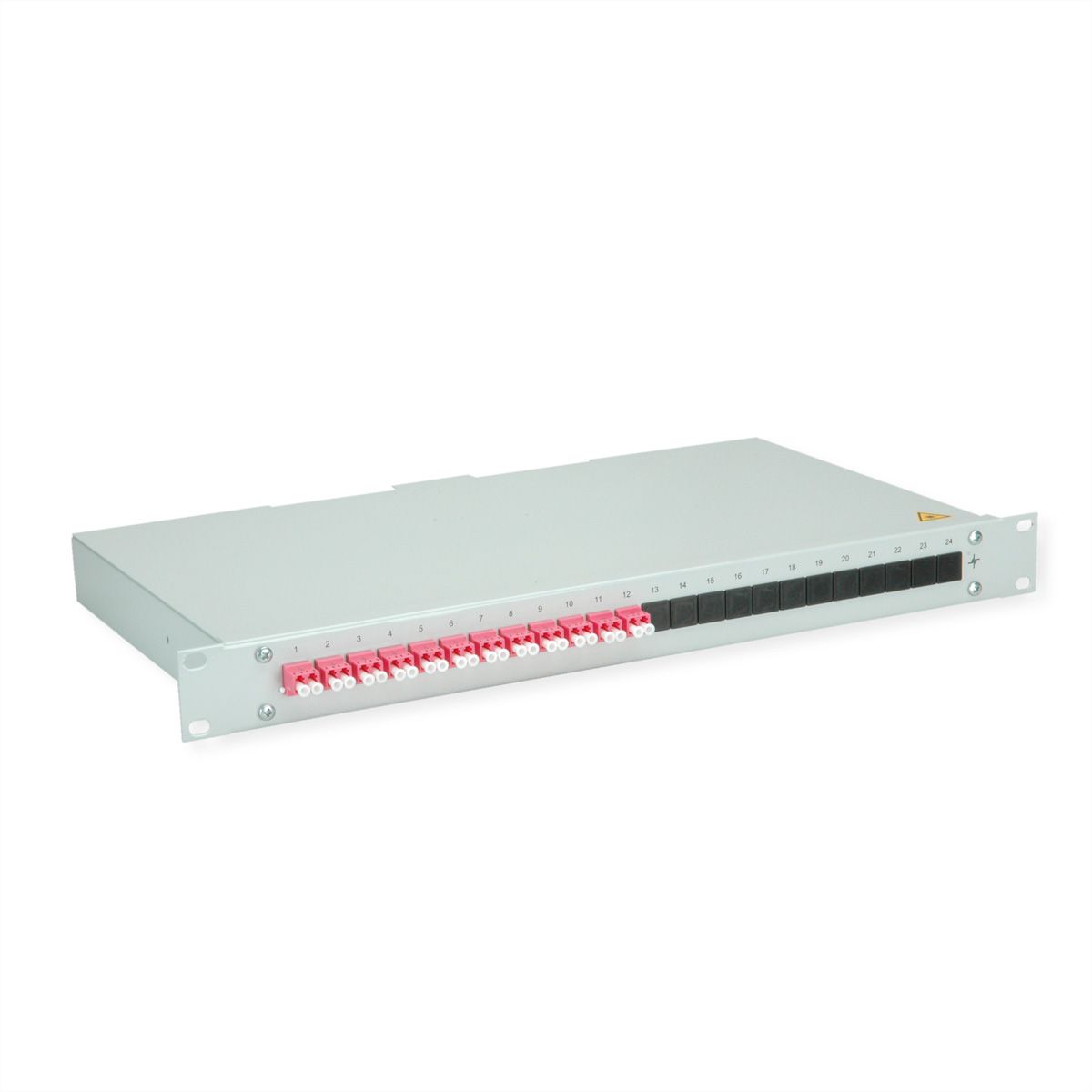 TELEGÄRTNER BASIS eco LWL-Panel mit Kupplungen, 12x LC Duplex, violett, OM4