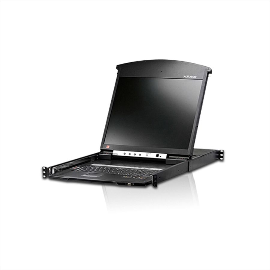 ATEN KL1516AiN KVM Over-IP Switch, 48cm TFT, VGA, PS/2-USB over cat 5, 16 Port, DE-Layout