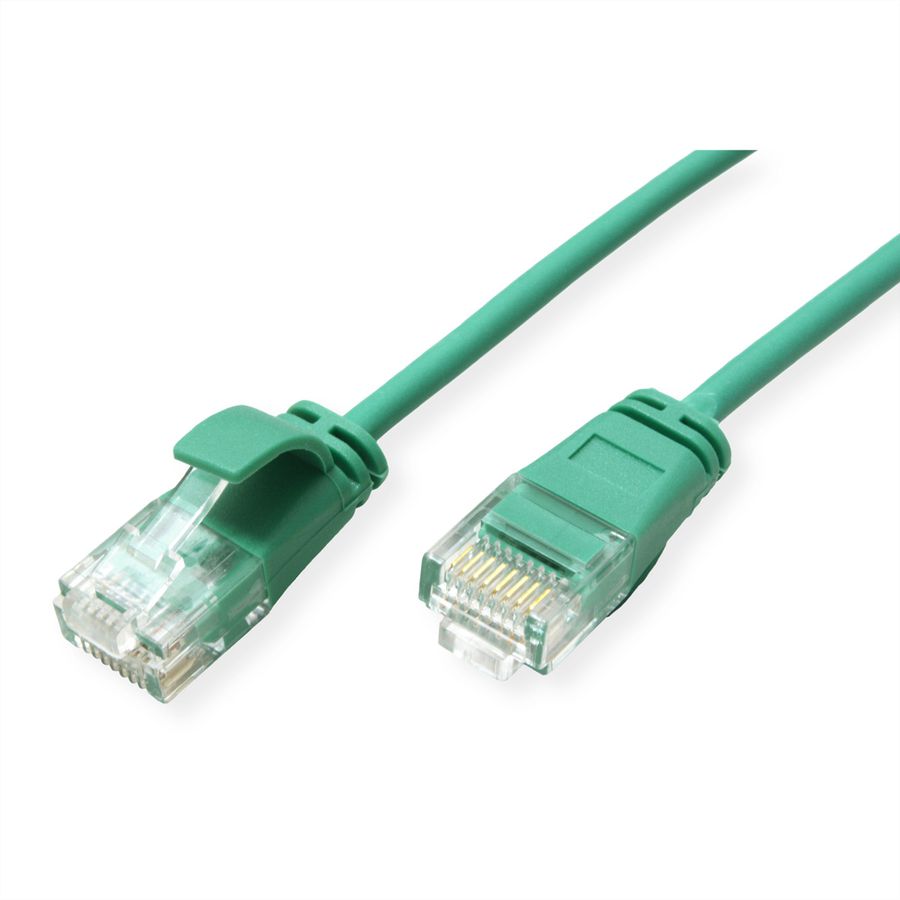 ROLINE UTP Data Center Patchkabel Cat.6A (Class EA), LSOH, extra dun, groen, 0,15 m