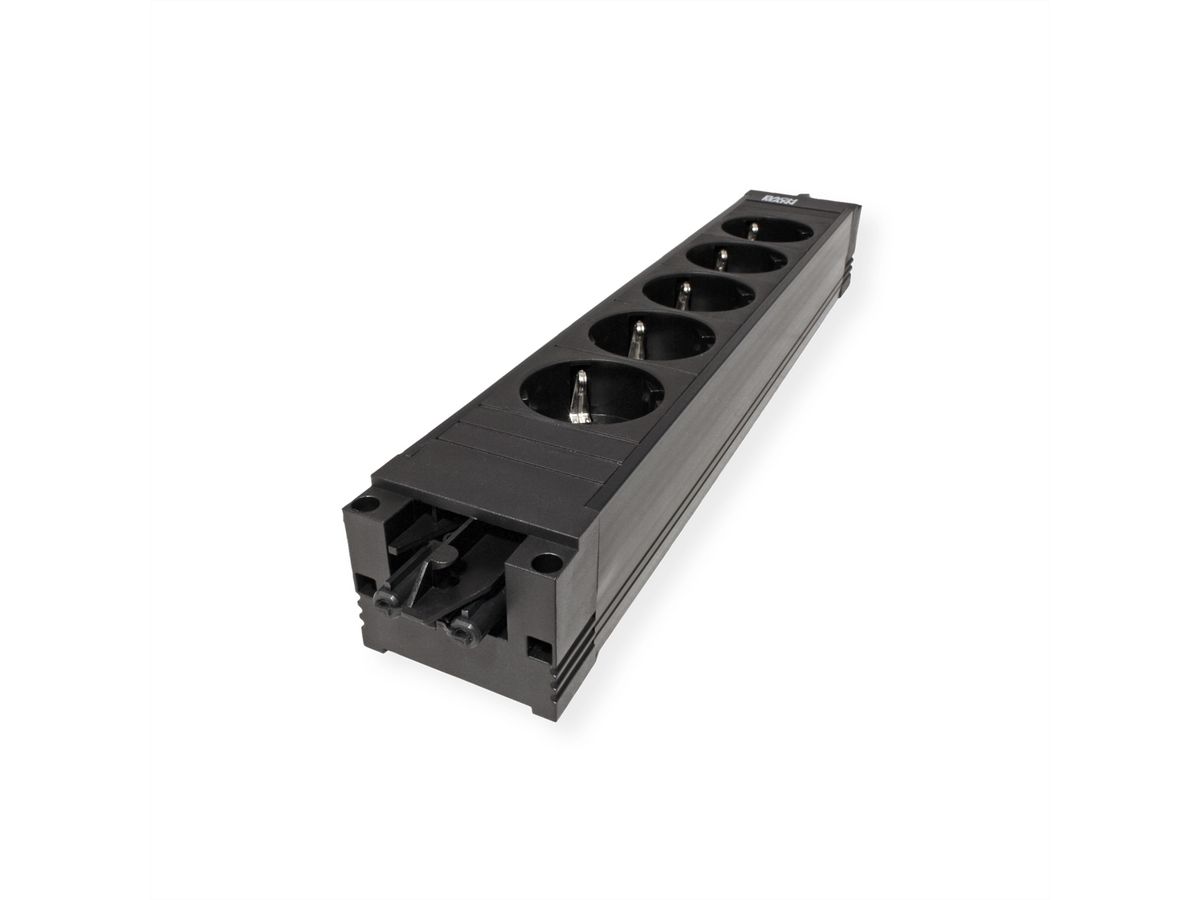 BACHMANN STEP BASE 5x earthing contact, black
