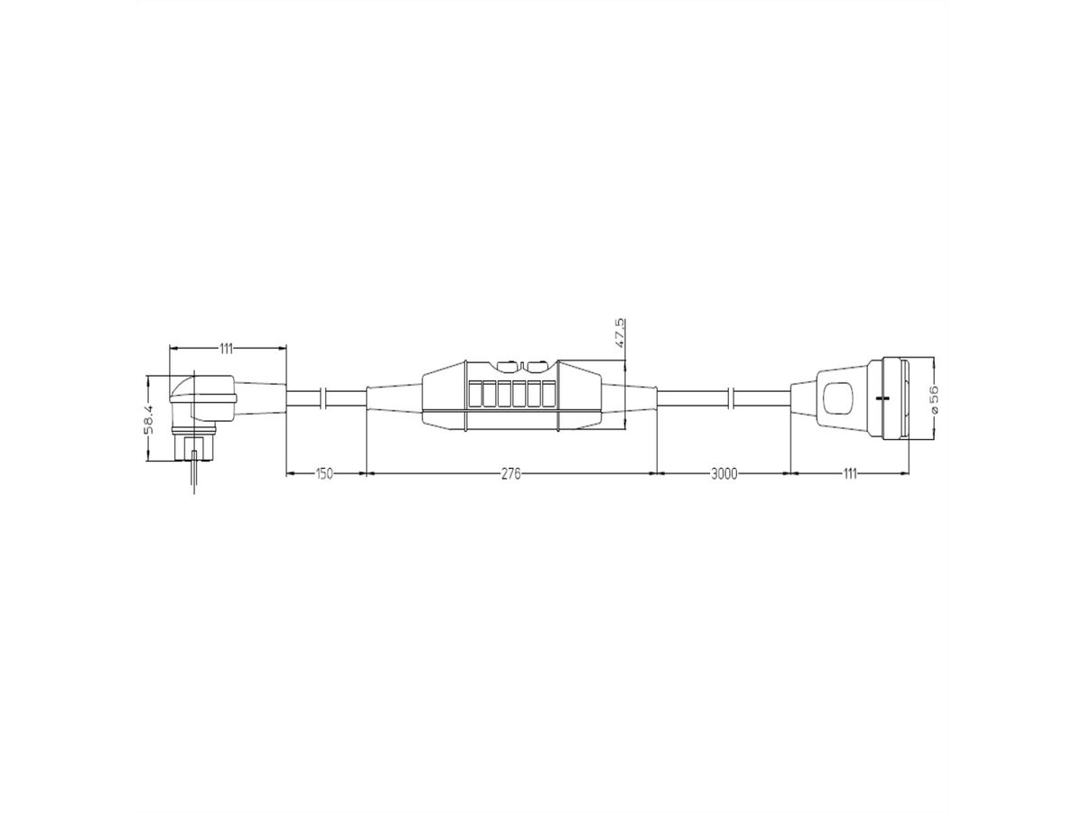 BACHMANN PRCD-S Lg: 3,15m 230V 16A 30mA, Randaardecontactverlenging H07RN-F 3G1,5 mm