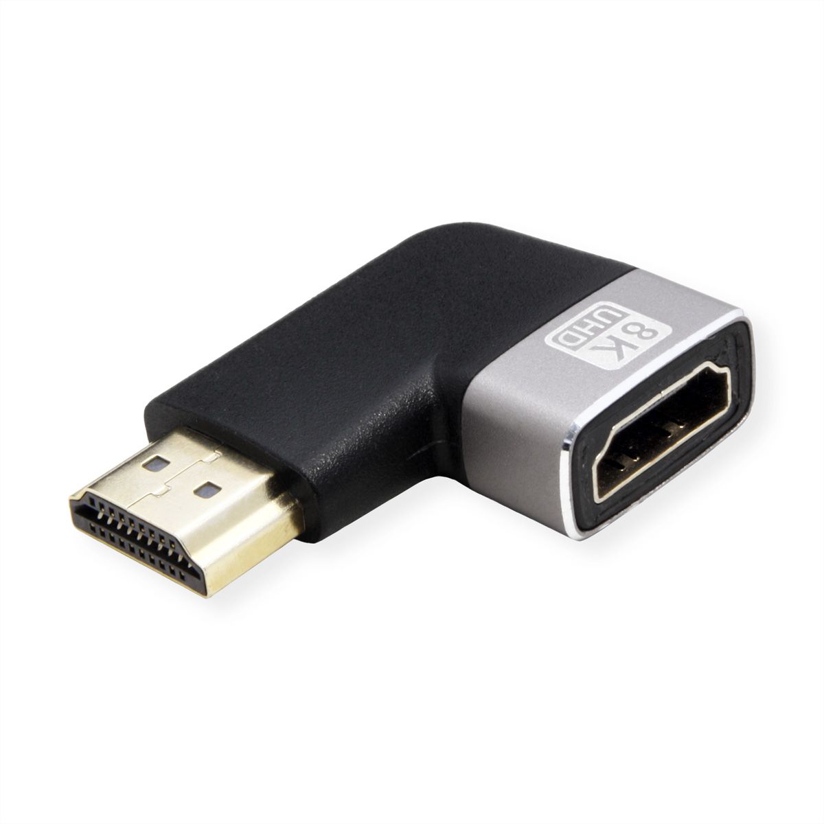 ROLINE 8K HDMI-adapter, HDMI Male/Female, 90° haaks