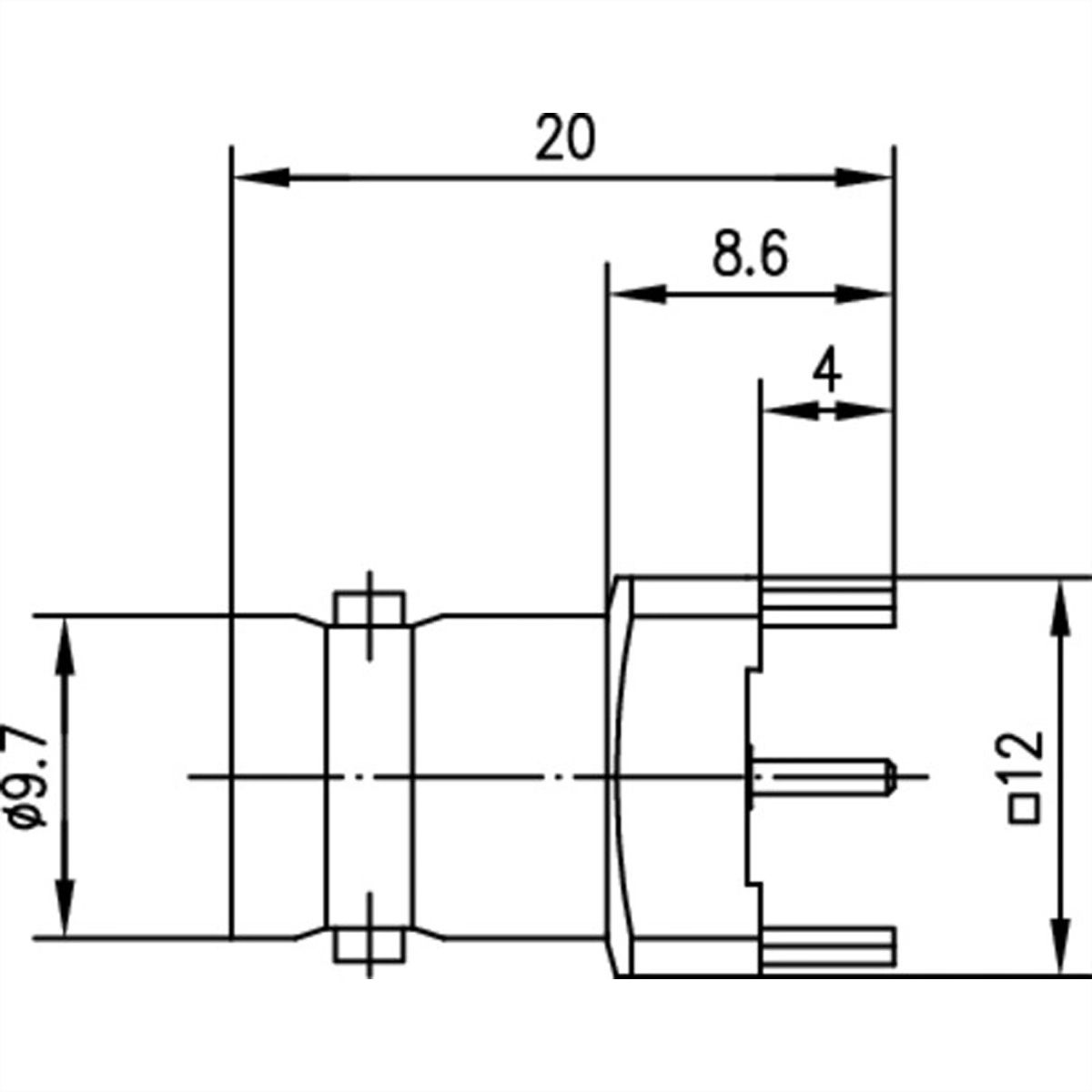 TELEGÄRTNER BNC-Buchse 50 Ohm für gedruckte Schaltungen