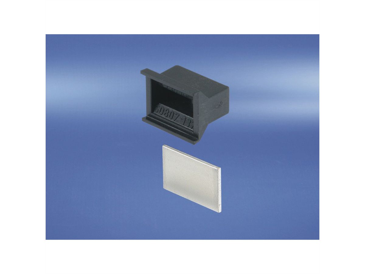 SCHROFF kunststof handgreep trapeziumvormig zwart, 4 pk