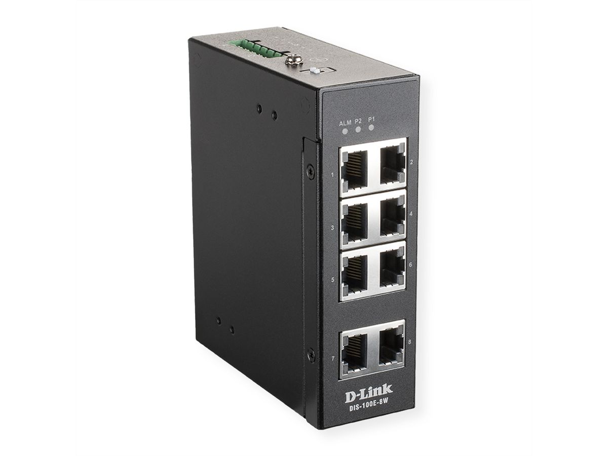 D-Link DIS-100E-8W industriële switch 8-poorts onbeheerd Layer2 Fast Ethernet