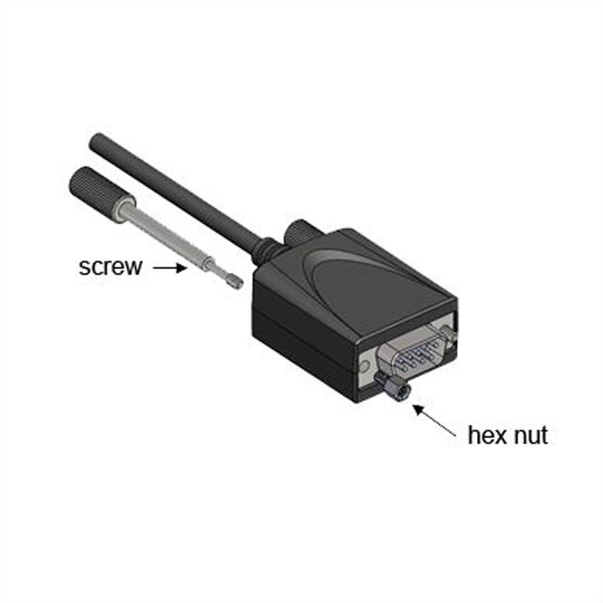 EXSYS EX-2311-2IS USB2.0 C zu 1 x RS-232 1,8m 15KV Überspannungsschutz FTDI Chip-Set, schwarz, 1,8 m