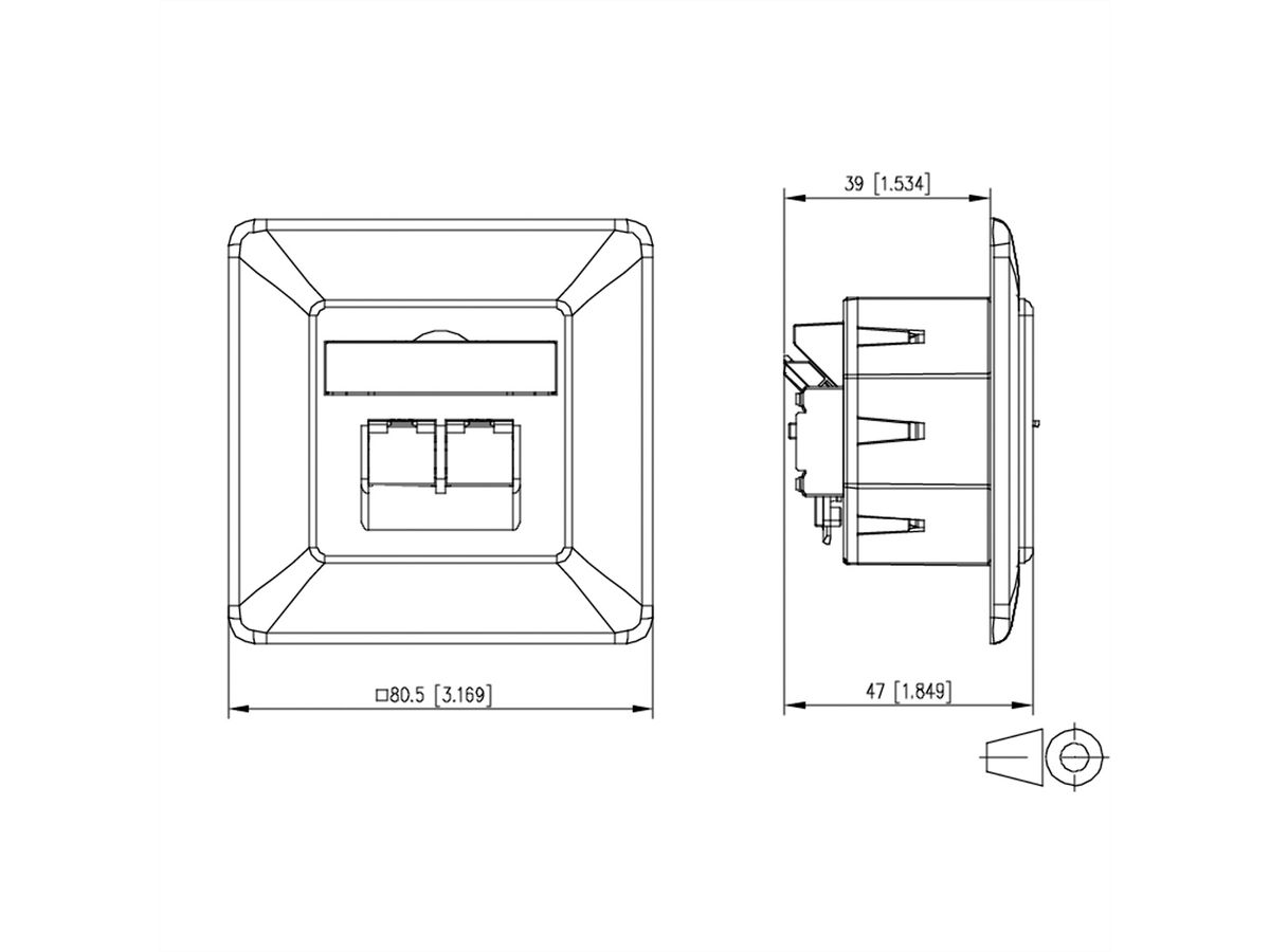 METZ CONNECT E-DAT C6A LSA++ Dose, 2 Port, UP, reinweiß