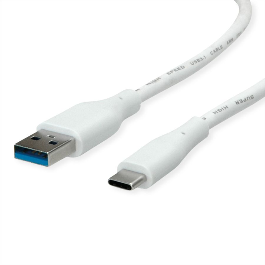 VALUE USB 3.2 Gen 1 kabel, A-C, M/M, wit, 2 m