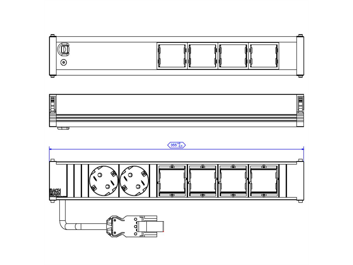 BACHMANN CONI Large 2x earthing contact 4x ABD