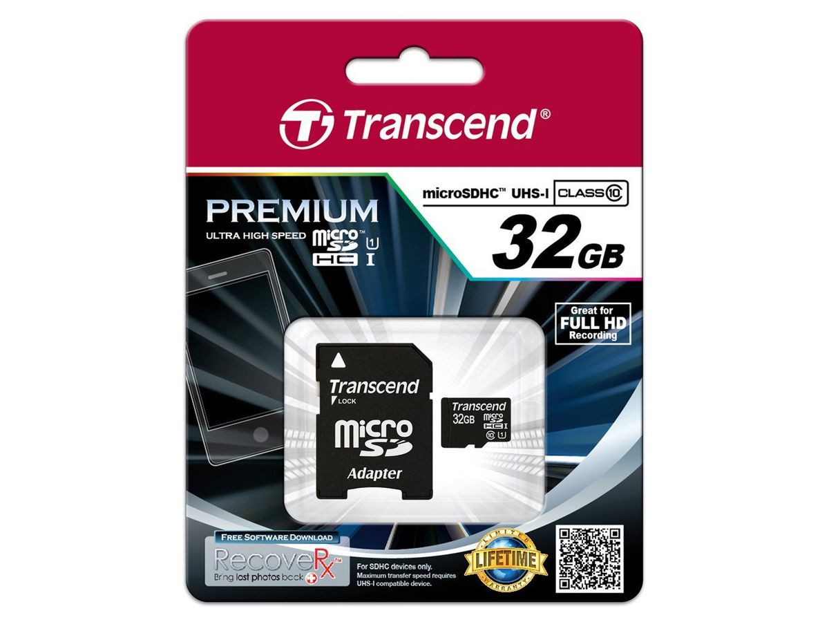 Transcend 32GB microSDHC Class 10 UHS-I memory card