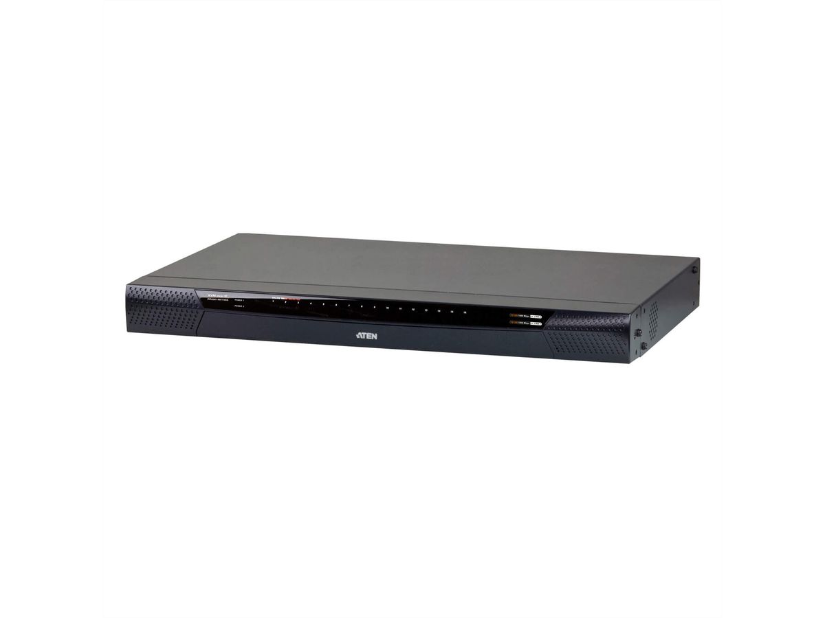 ATEN KN1116VA KVM over IP switch, 16 poorts, 2 bussystemen, voor cat.5e/6, met geluidsoverdracht en virtuele gegevensdragers