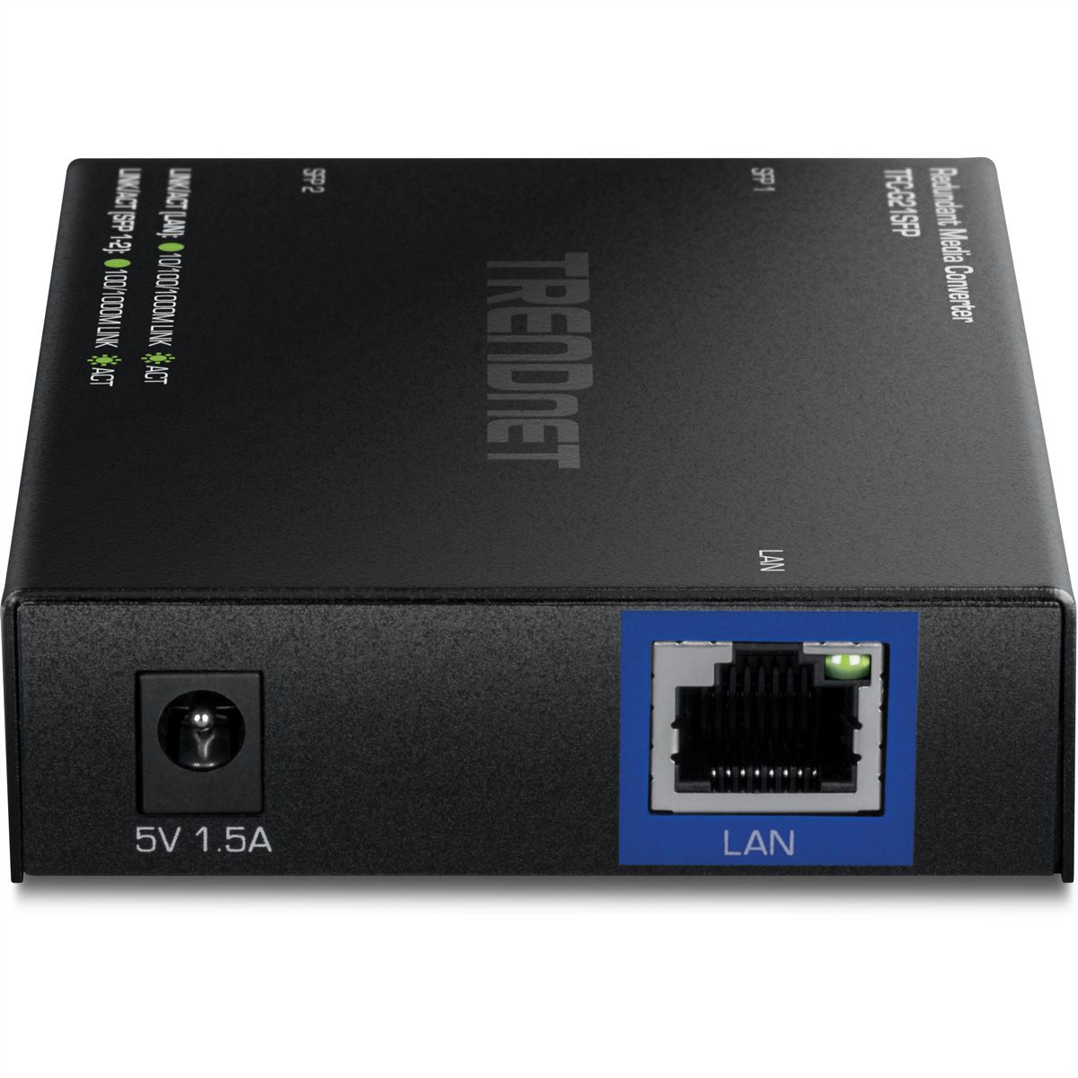 TRENDnet TFC-G21SFP 1000BASE-T to Dual SFP Fiber Media Converter, Redundant Mode