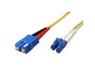 Fibre Optic kabel duplex, SingleMode E9/125µm LC/SC, geel, 3 m