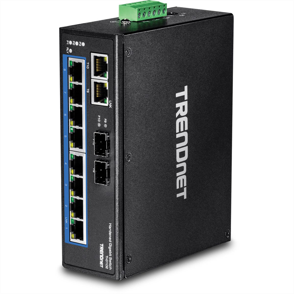 TRENDnet TI-G102 10-poorts Industriële Gigabit Switch DIN-Rail