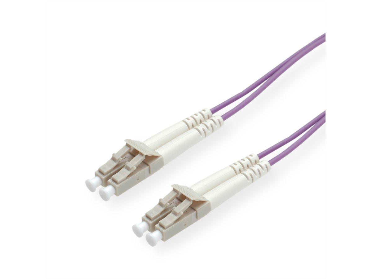 ROLINE Fibre Optic Jumper Cable, 50/125 µm, LC/LC, OM4, violet, 20 m