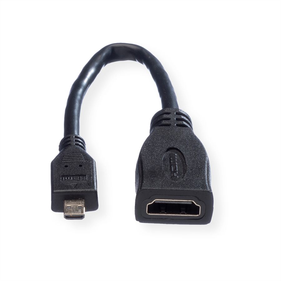 VALUE HDMI High Speed Kabel met Ethernet, HDMI F - Micro HDMI M, 0,15 m