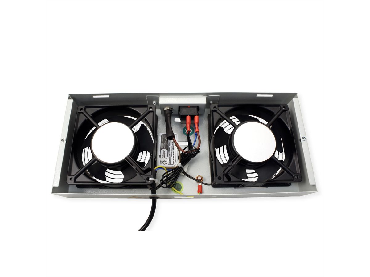 ROLINE Fan unit with 2 fans, for 19" Wall Cabinet grey