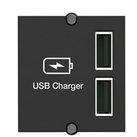 BACHMANN Custom Module USB Double Charger, black, 0.2 m