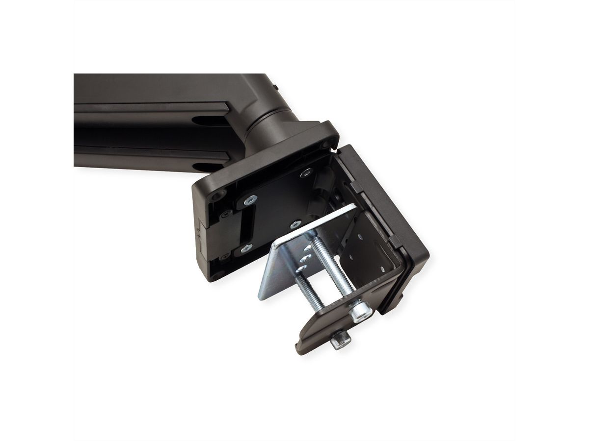 ROLINE Dual LCD Monitor Stand Pneumatic, Desk Clamp, Pivot, 5 Joints, , max. 15 kg, up to 35"