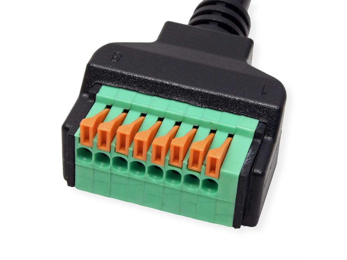 ROLINE kabeladapter RJ45 aansluiting naar aansluitblok , (drukknoppen), 30 cm