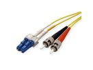 Fibre Optic kabel duplex, SingleMode E9/125µm LC/ST, geel, 10 m