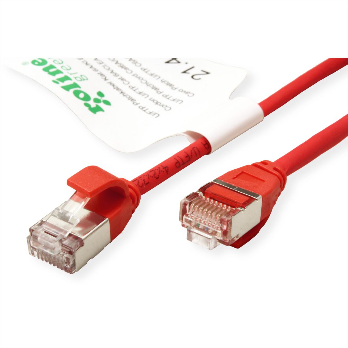 ROLINE GREEN F/UTP DataCenter Patchkabel Cat.6A (Class EA), LSOH, extra dun, rood, 2 m