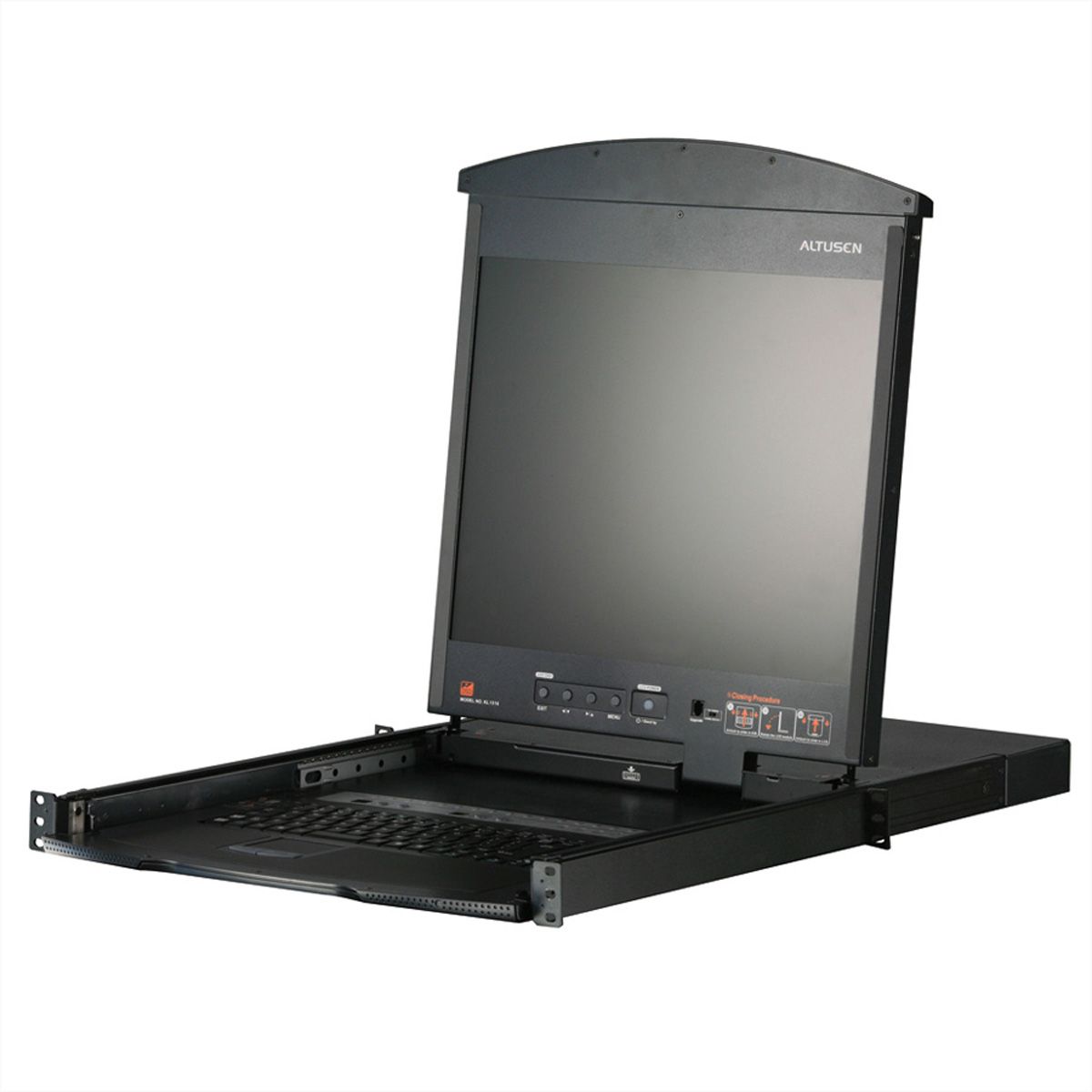 ATEN KL1516AN KVM-Switch, 48cm TFT, VGA, PS/2-USB over cat 5, 16 Port, DE-Layout