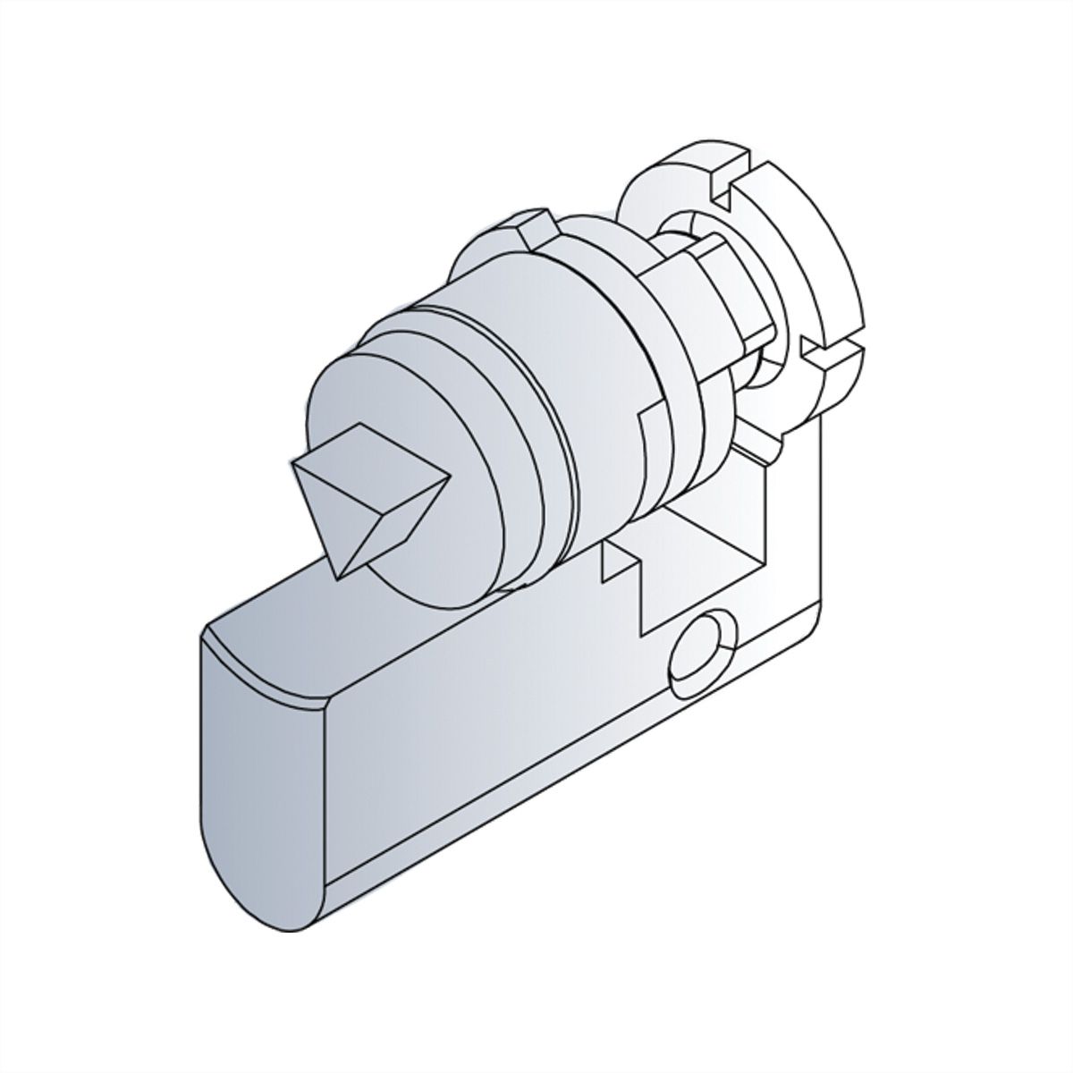 SCHROFF Novastar Cilinder, slot CNOMO 6,5 mm driehoek