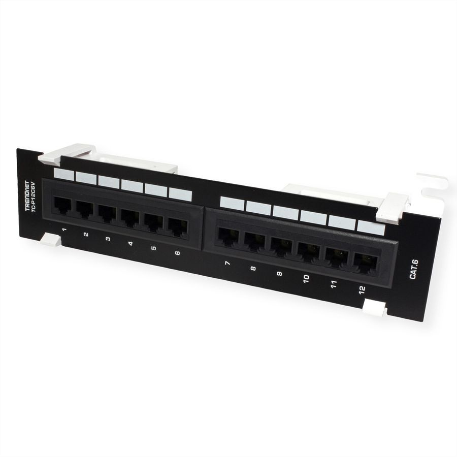 TRENDnet TC-P12C6V Patchpaneel, 12-poorts wandmontage Cat.6 niet afgeschermd