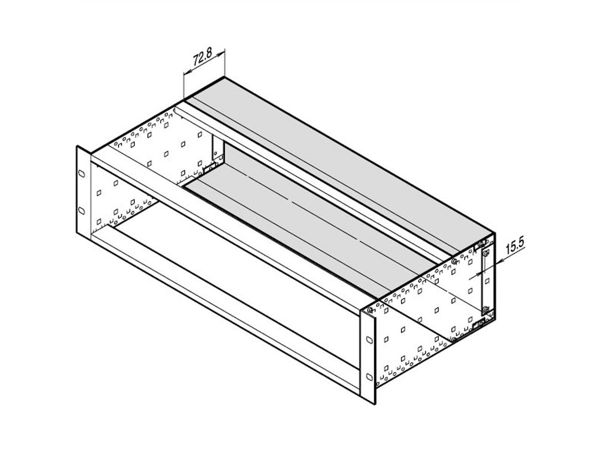 SCHROFF EuropacPRO Achterkap voor roestvrij staal EMC-pakking, 6 HE, 84 PK