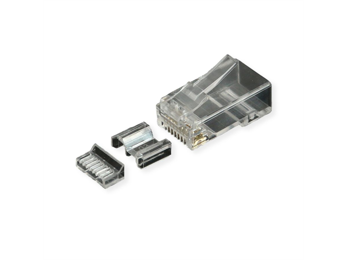 ROLINE Cat.6A (Class EA) Modular Plug, unshielded, for Solid/Stranded Wire, 10 pcs.